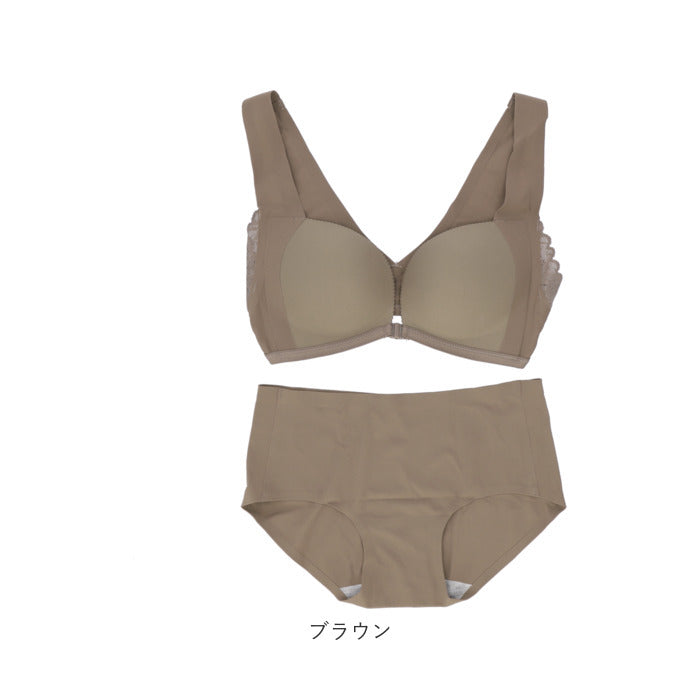 バックヤードファミリー BACKYARD FAMILY 盛れる フロントホック ブラジャー (ショーツ付き) mmbra0515a02 （ブラック） ブラック