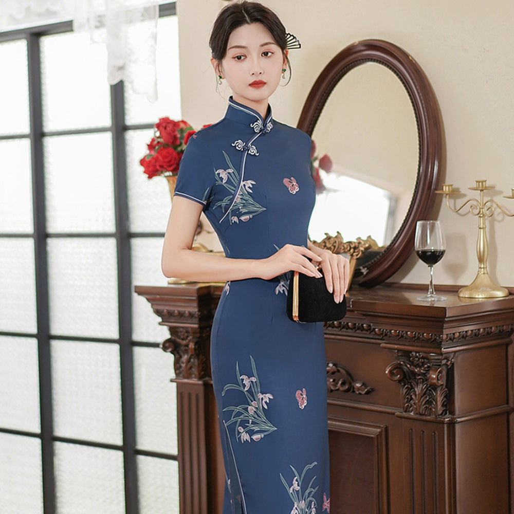 Backyard Family China Dress Short Sleeve j3082cq11