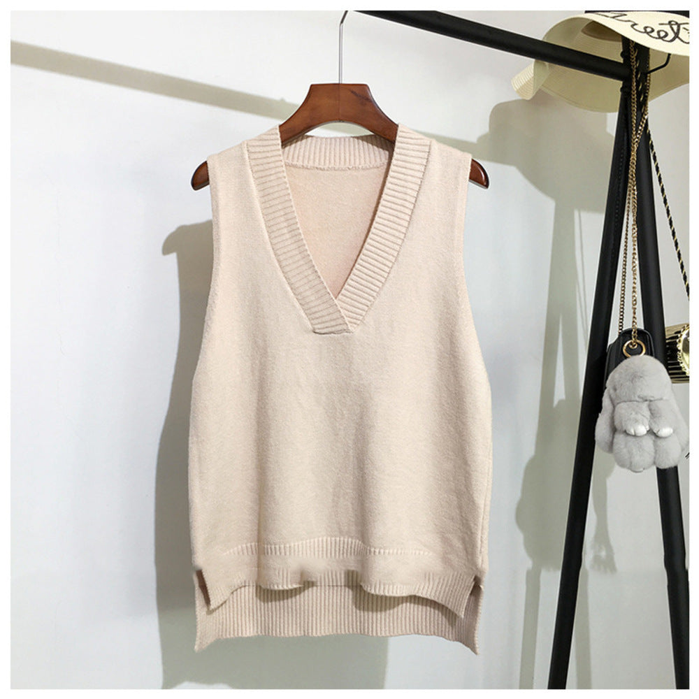 Backyard Family Knit Vest V-Neck Spring Autumn Winter ysvest5257
