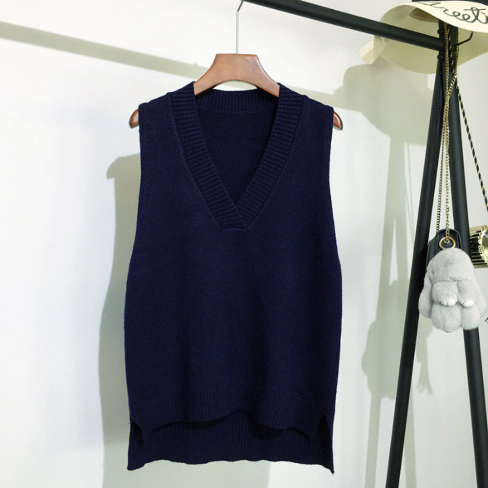 Backyard Family Knit Vest V-Neck Spring Autumn Winter ysvest5257