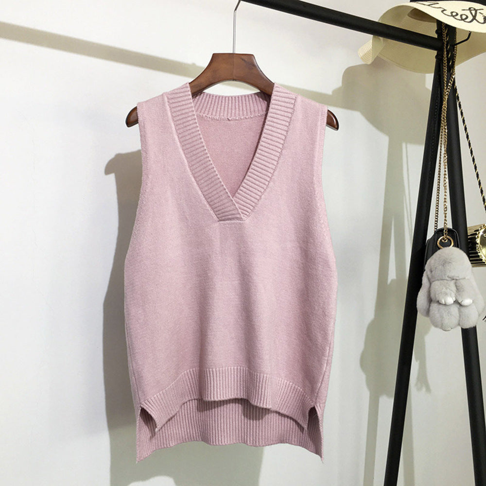 Backyard Family Knit Vest V-Neck Spring Autumn Winter ysvest5257