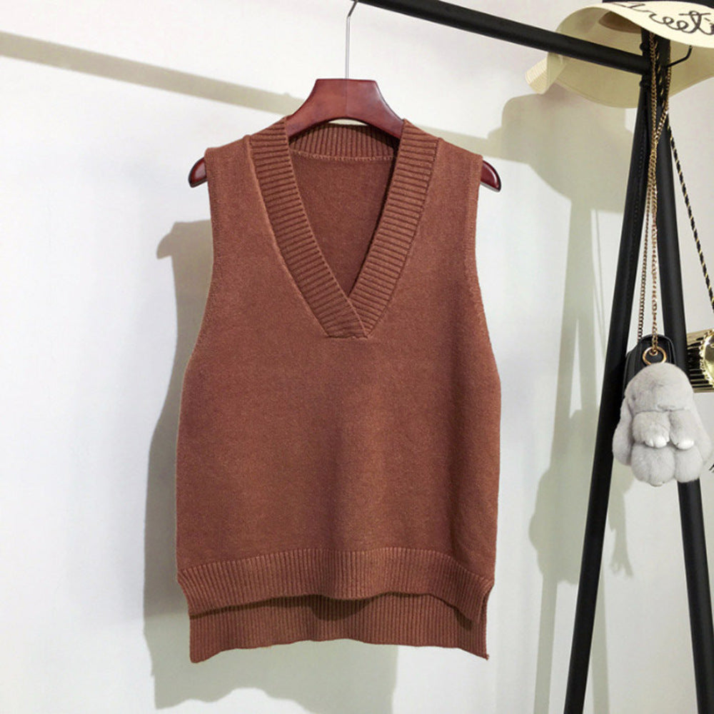 Backyard Family Knit Vest V-Neck Spring Autumn Winter ysvest5257