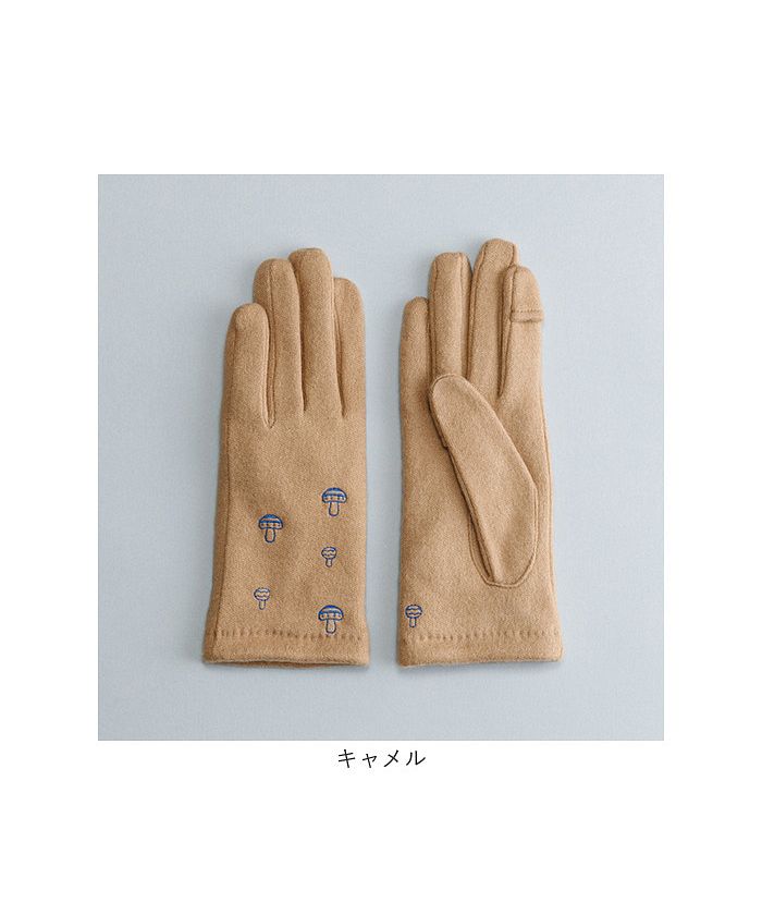 バックヤードファミリー BACKYARD FAMILY WOMEN キノコ刺繍ジャージグローブ