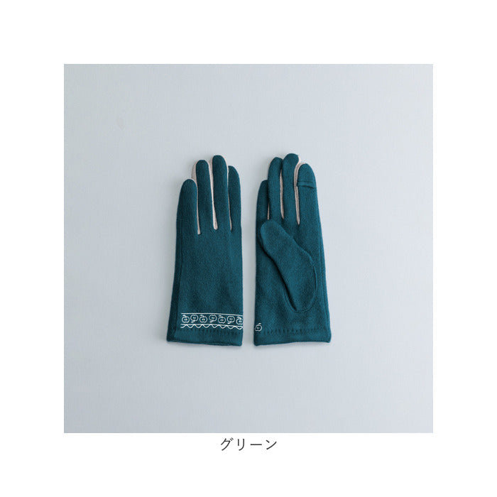 バックヤードファミリー BACKYARD FAMILY WOMEN リンゴ柄レース刺繍ジャージグローブ