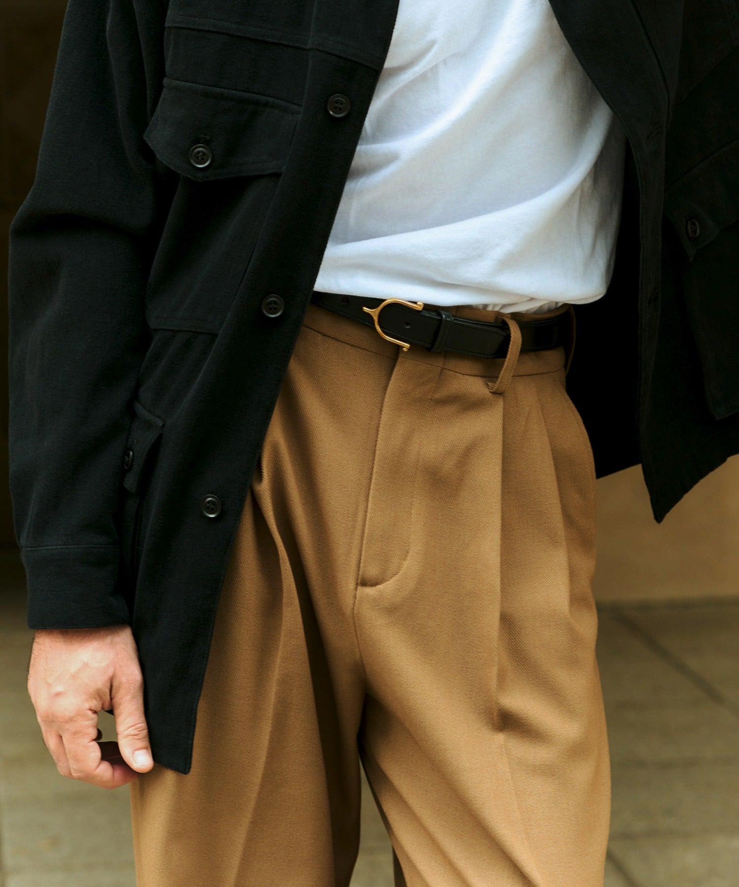 ニュアンス NewAnce High Density Two Pleats Slacks / 高密度ツープリーツスラックスパンツ,ベージュ