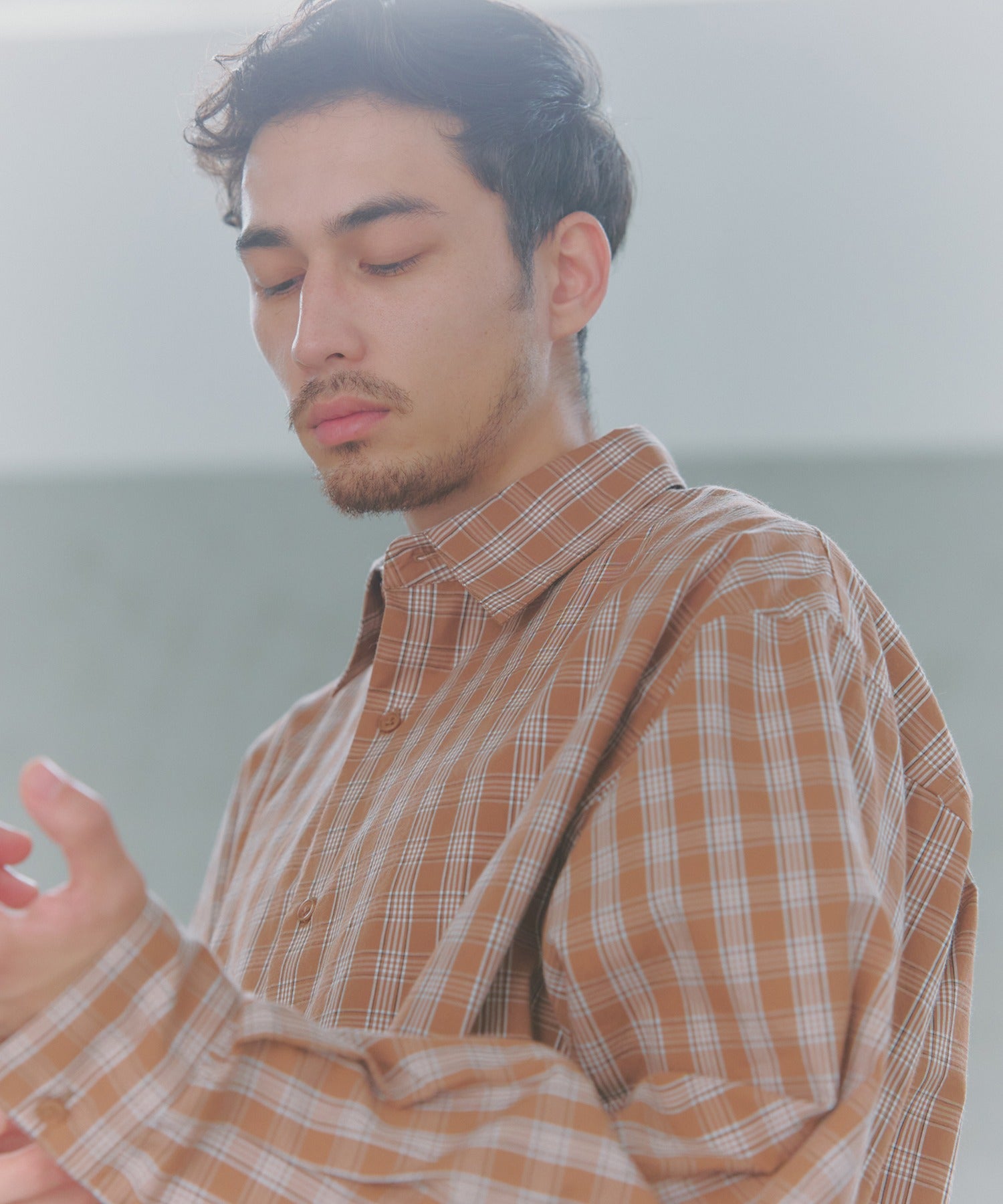 ニュアンス NewAnce New Standard Check Shirts -Over Fit - （ブラウン） ブラウン