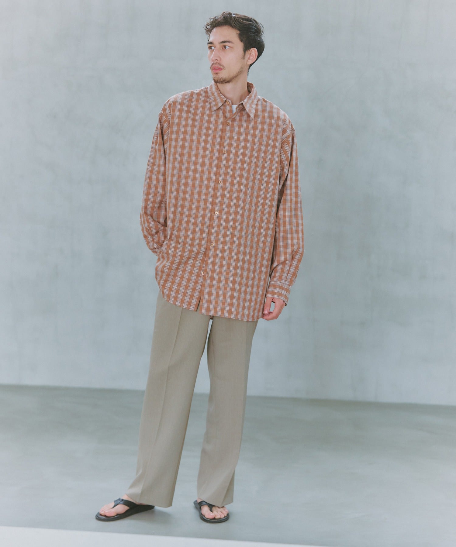 ニュアンス NewAnce New Standard Check Shirts -Over Fit - （ブラウン） ブラウン