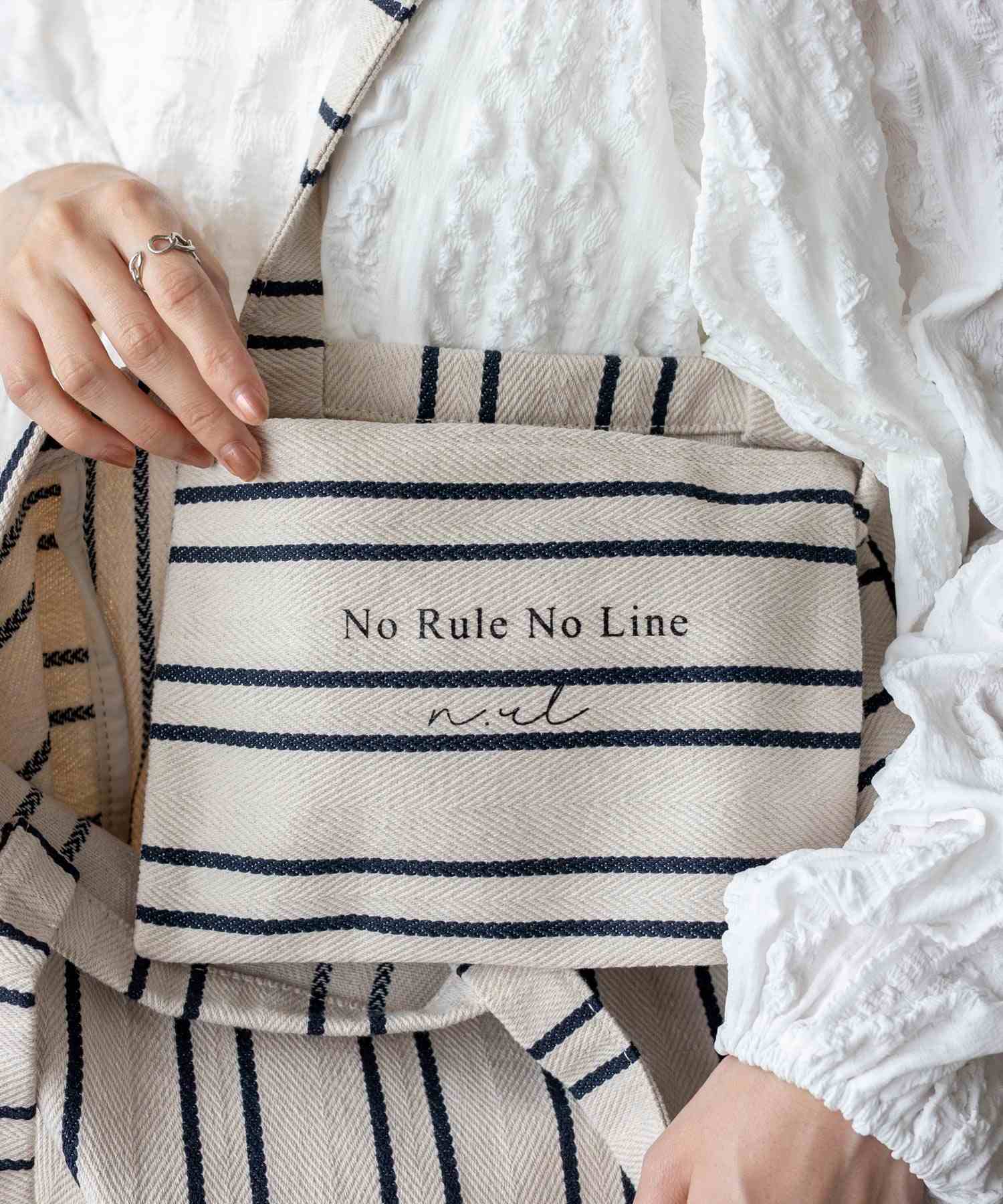 ノールール ノーライン No Rule No Line キャンバスストライプトートバッグ （IVORY） IVORY