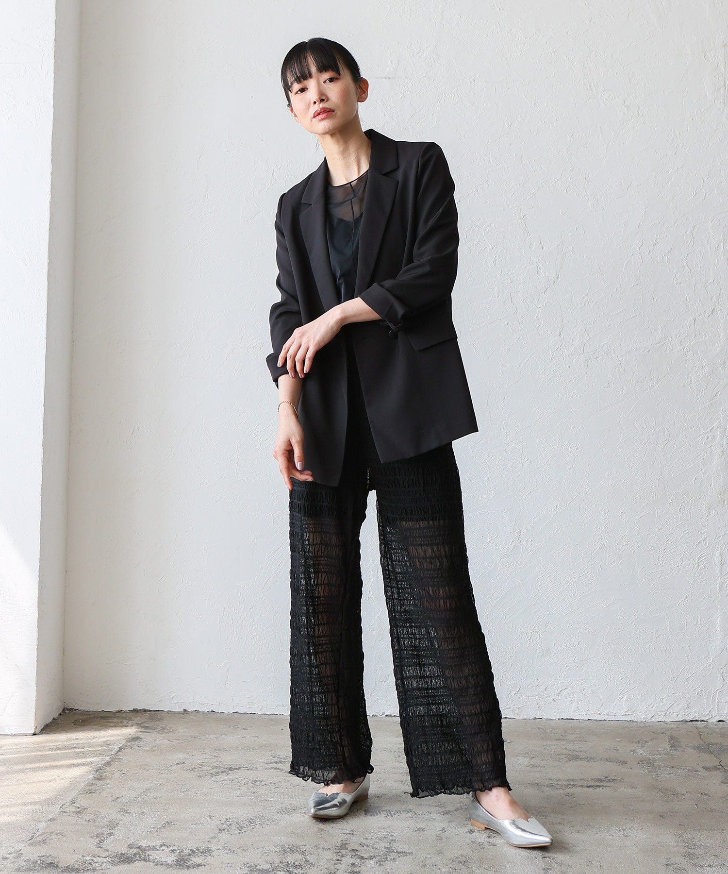 ノールール ノーライン No Rule No Line レイヤード風シアーチュールパンツ （BLACK） BLACK
