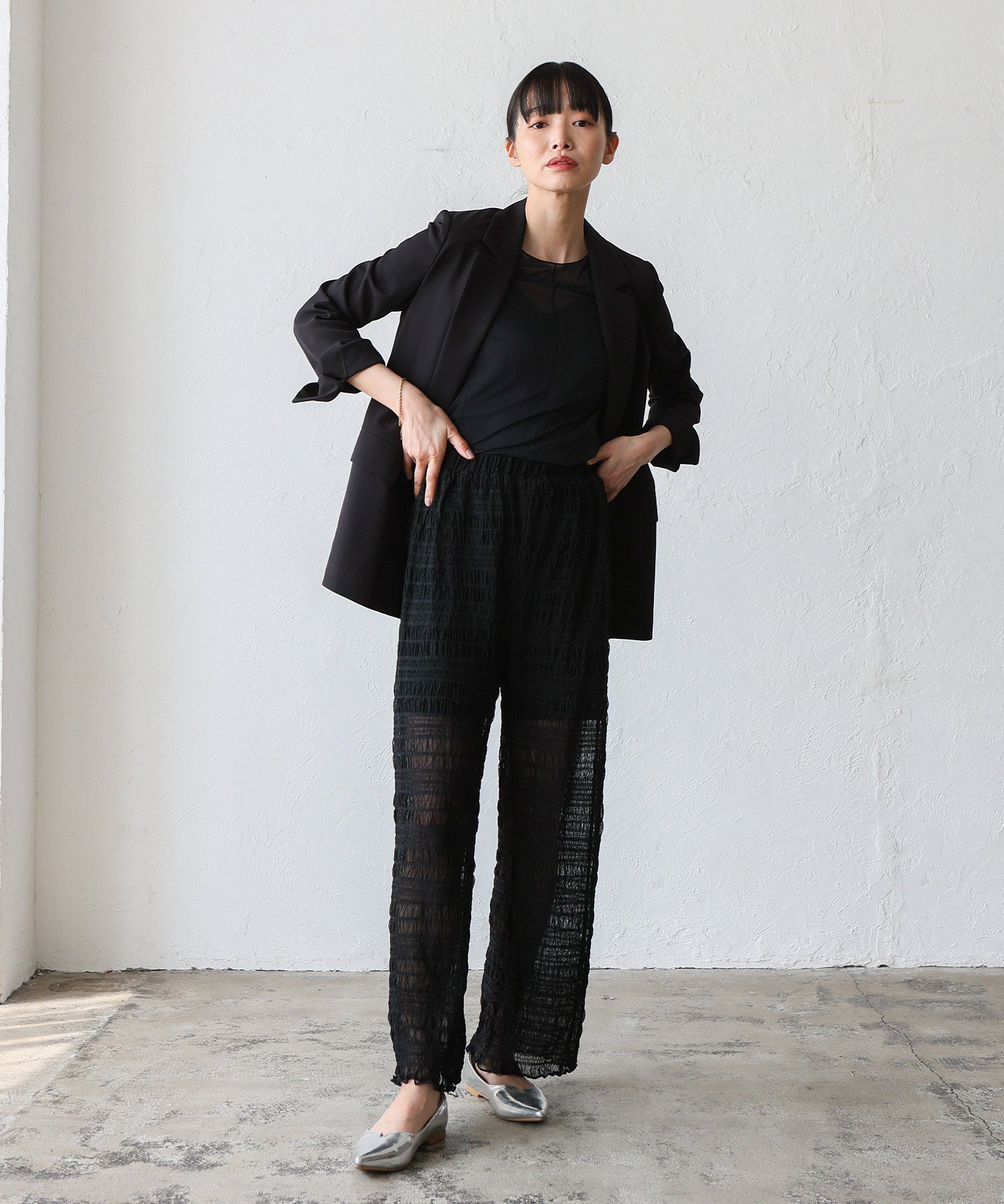 ノールール ノーライン No Rule No Line レイヤード風シアーチュールパンツ （BLACK） BLACK