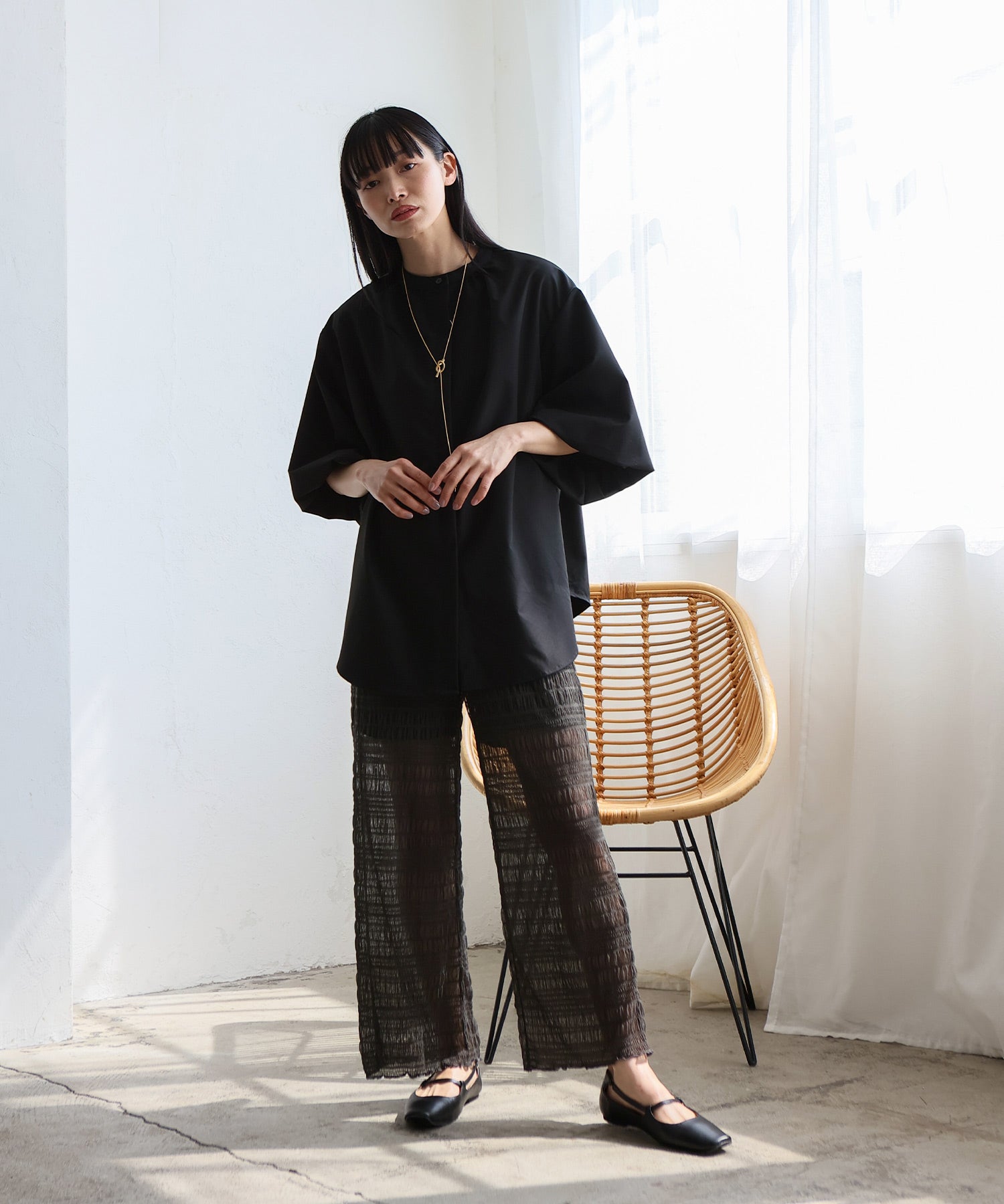 ノールール ノーライン No Rule No Line レイヤード風シアーチュールパンツ （BLACK） BLACK