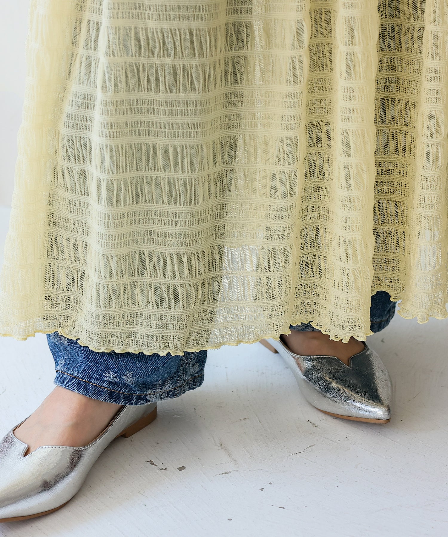 ノールール ノーライン No Rule No Line シアーティアードスカート （IVORY） IVORY