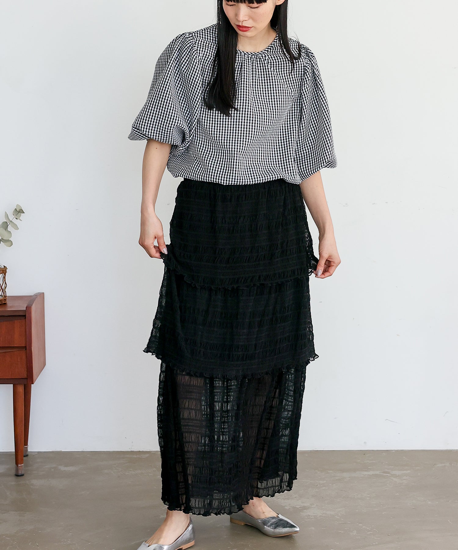 ノールール ノーライン No Rule No Line シアーティアードスカート （IVORY） IVORY