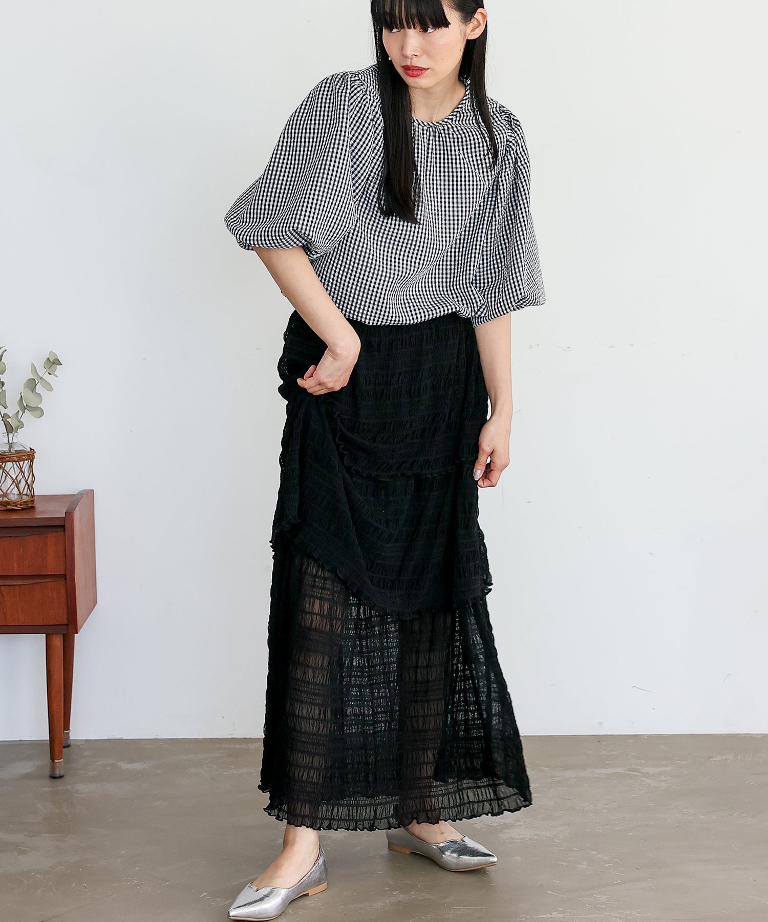 ノールール ノーライン No Rule No Line シアーティアードスカート （IVORY） IVORY