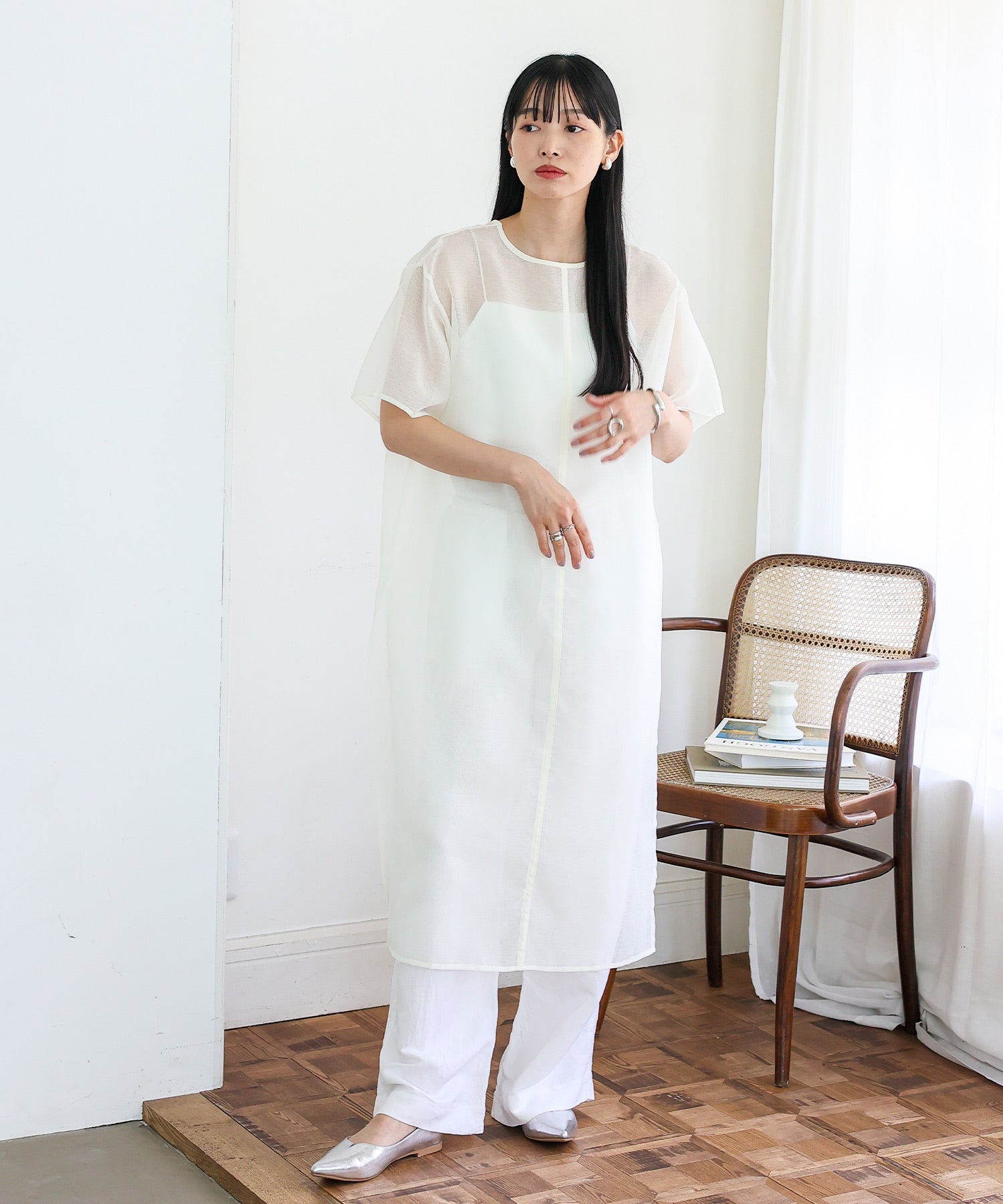 ノールール ノーライン No Rule No Line シアーロングスリットワンピース （WHITE） WHITE