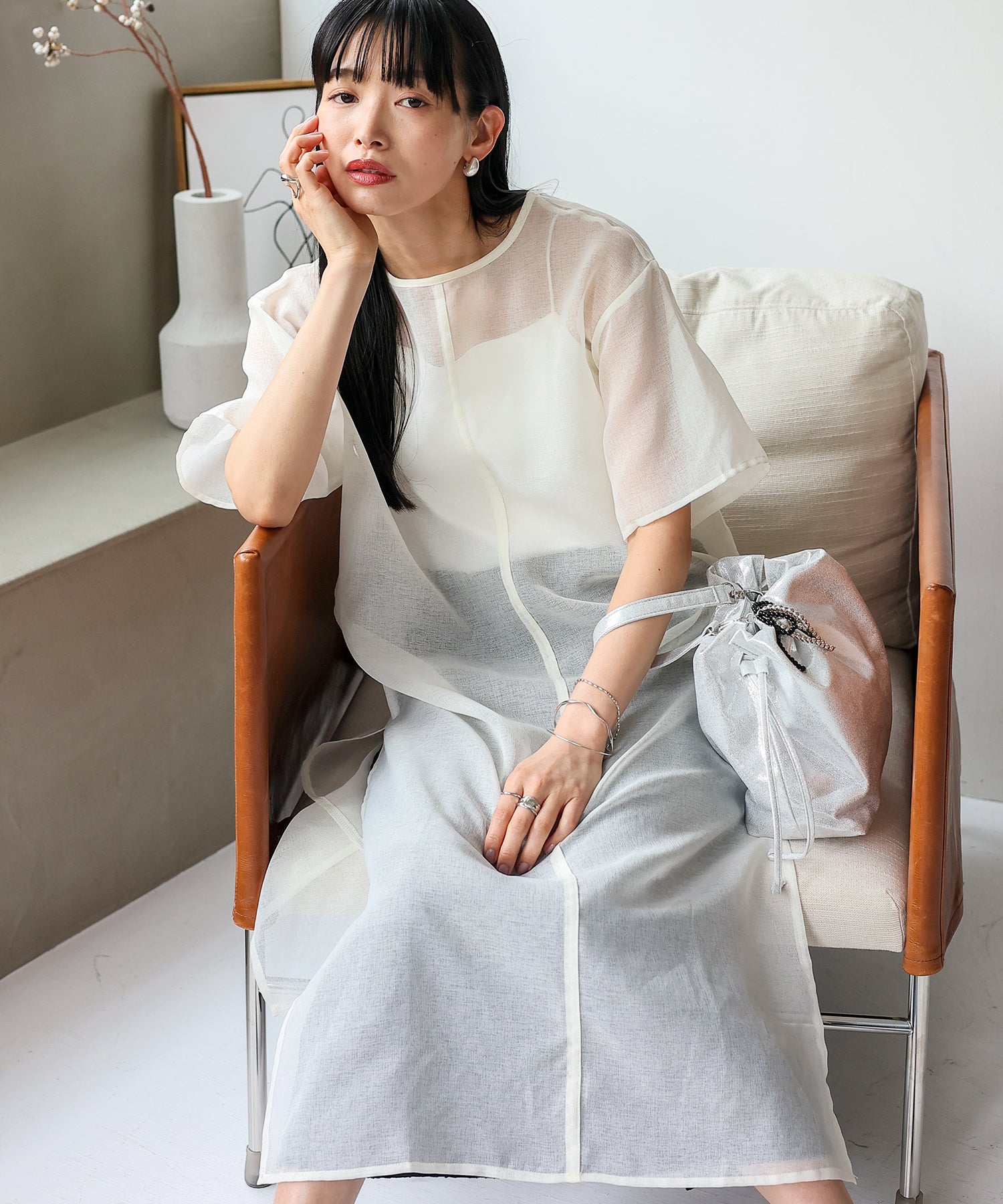 ノールール ノーライン No Rule No Line シアーロングスリットワンピース （WHITE） WHITE