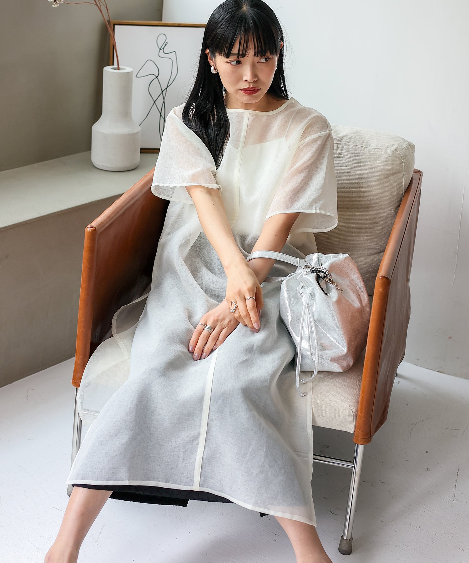 ノールール ノーライン No Rule No Line シアーロングスリットワンピース （WHITE） WHITE