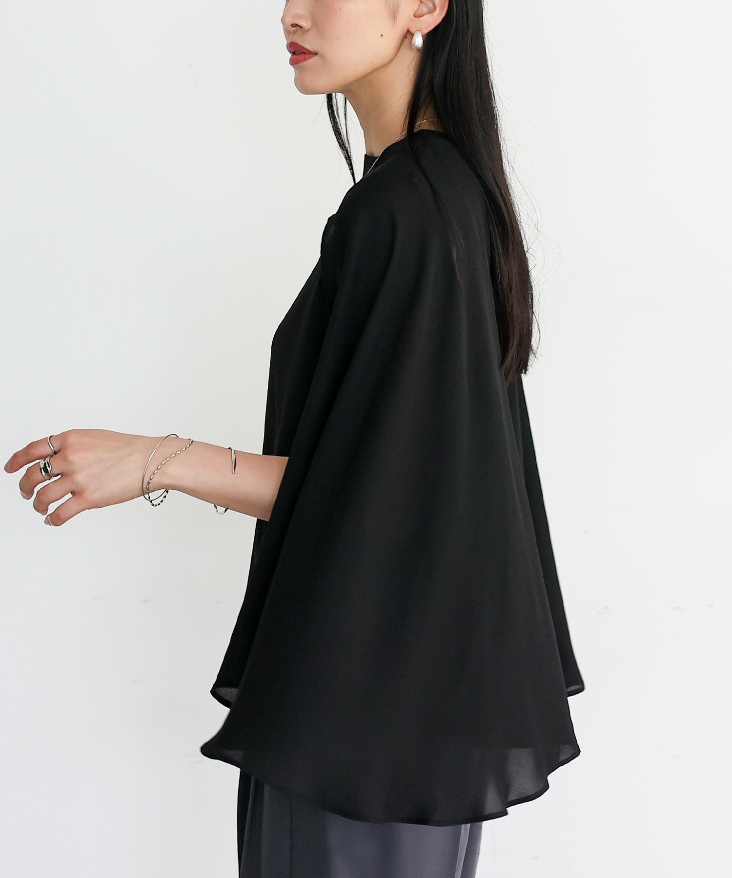 ノールール ノーライン No Rule No Line 3WAYスリットスリーブブラウス （BLACK） BLACK