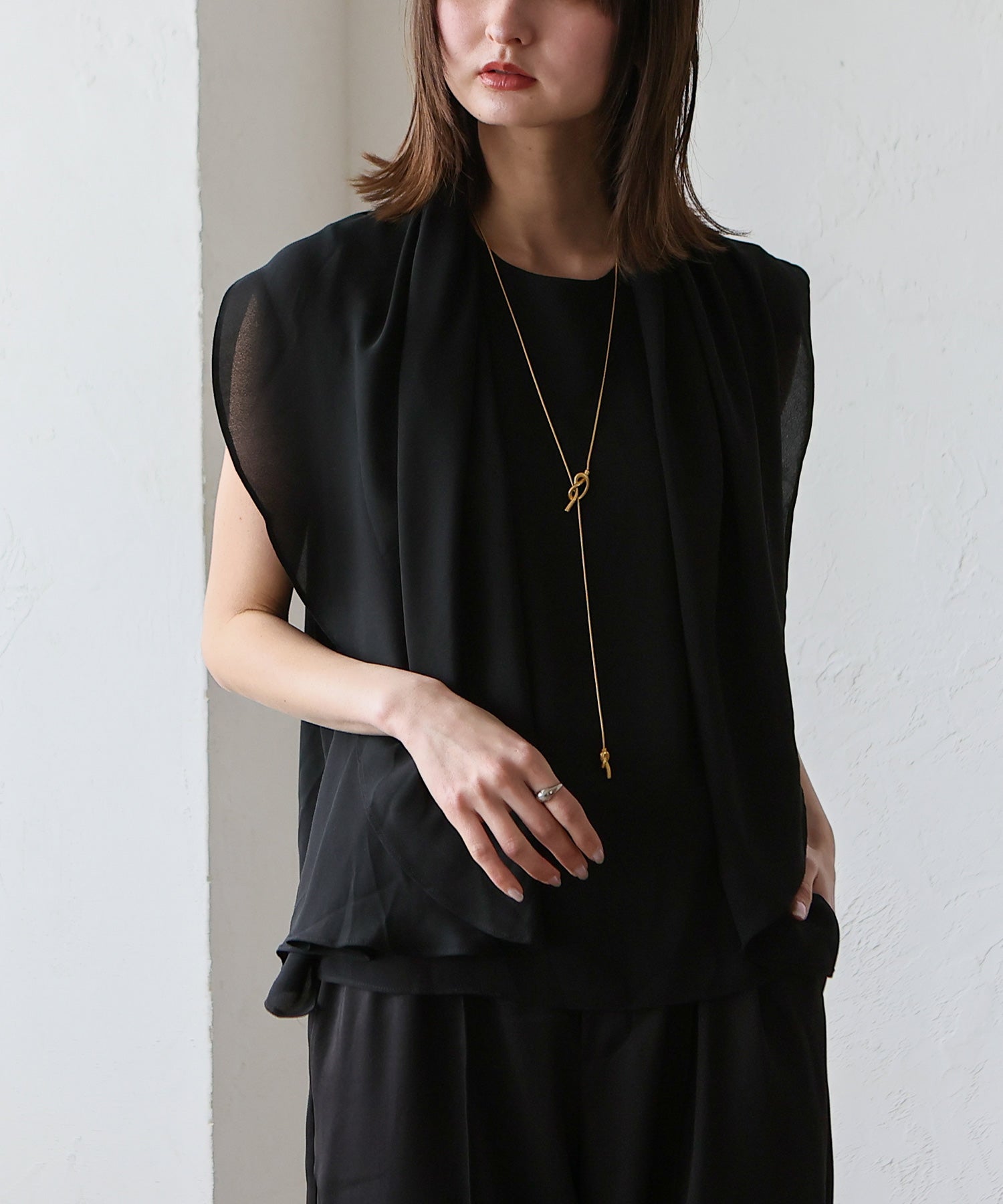 ノールール ノーライン No Rule No Line 3WAYスリットスリーブブラウス （BLACK） BLACK