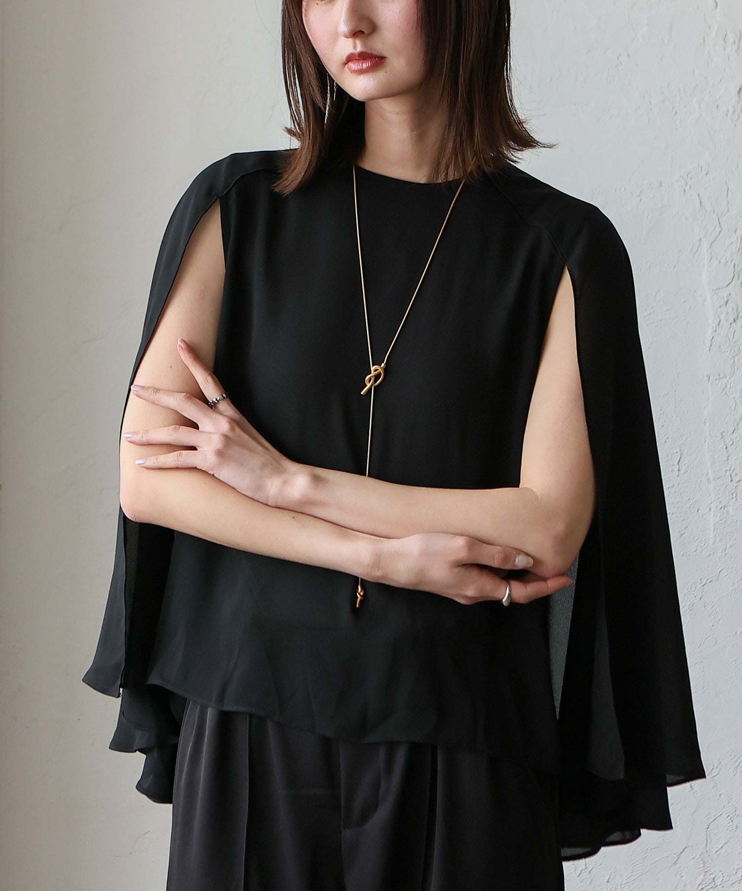 ノールール ノーライン No Rule No Line 3WAYスリットスリーブブラウス （BLACK） BLACK