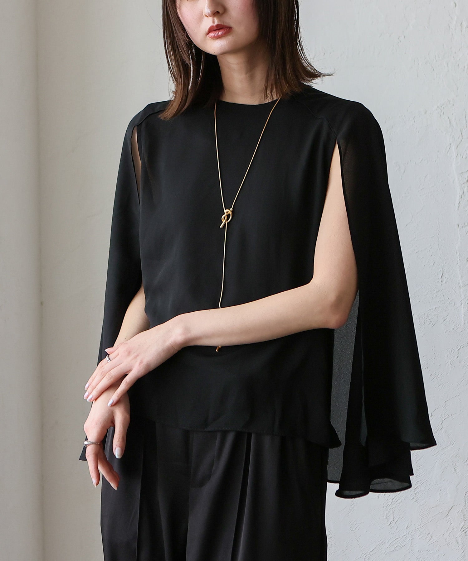 ノールール ノーライン No Rule No Line 3WAYスリットスリーブブラウス （BLACK） BLACK