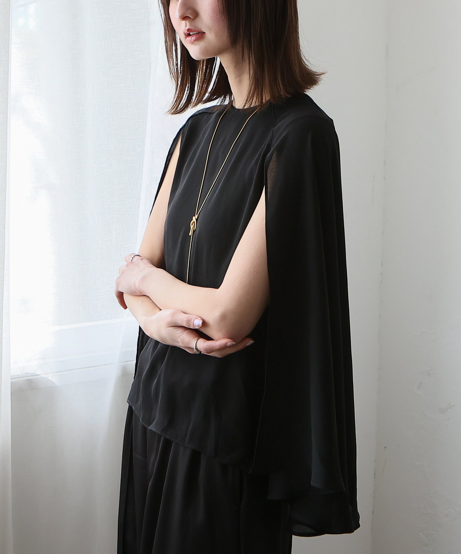 ノールール ノーライン No Rule No Line 3WAYスリットスリーブブラウス （BLACK） BLACK
