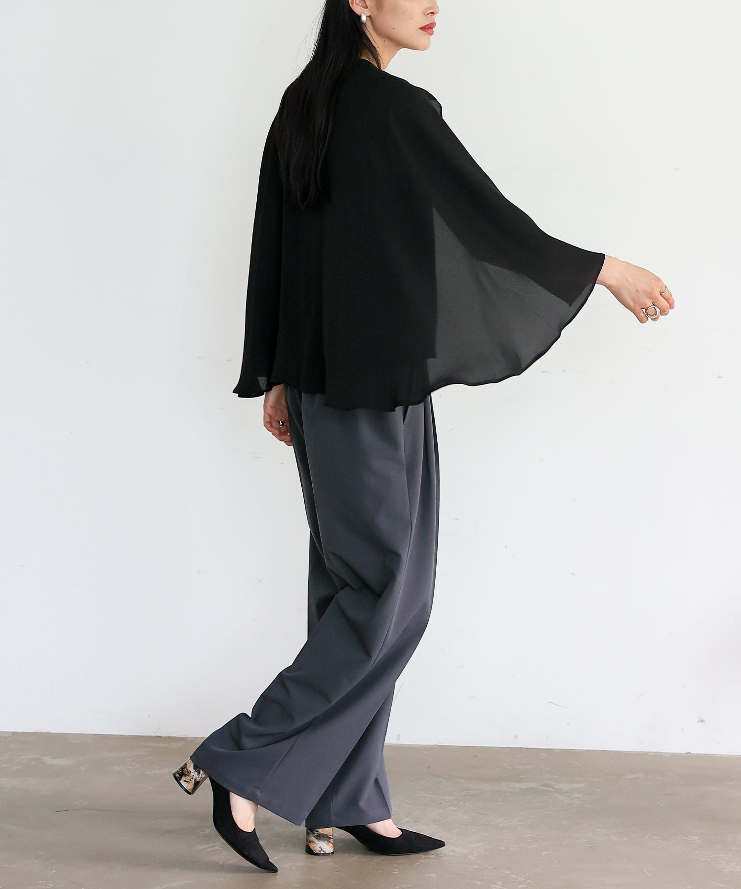 ノールール ノーライン No Rule No Line 3WAYスリットスリーブブラウス （BLACK） BLACK