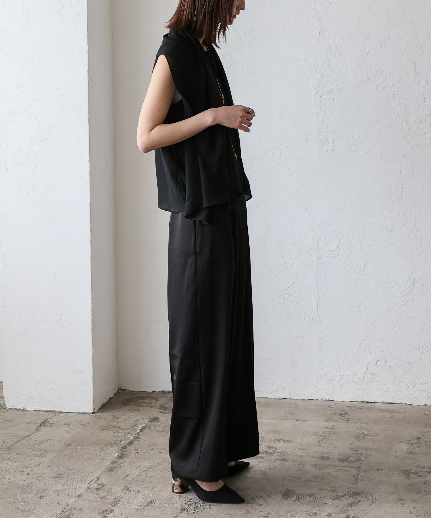 ノールール ノーライン No Rule No Line 3WAYスリットスリーブブラウス （BLACK） BLACK