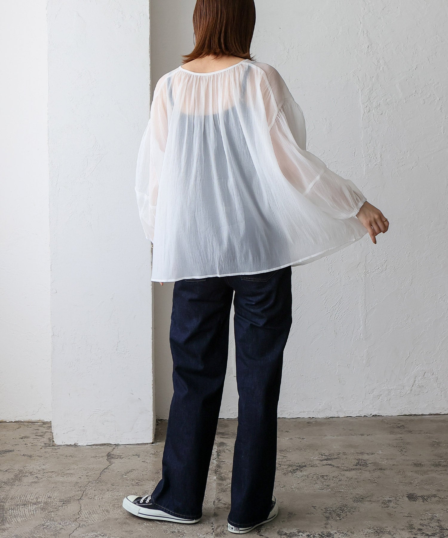 ノールール ノーライン No Rule No Line ボリュームスリーブシアーブラウス （WHITE） WHITE