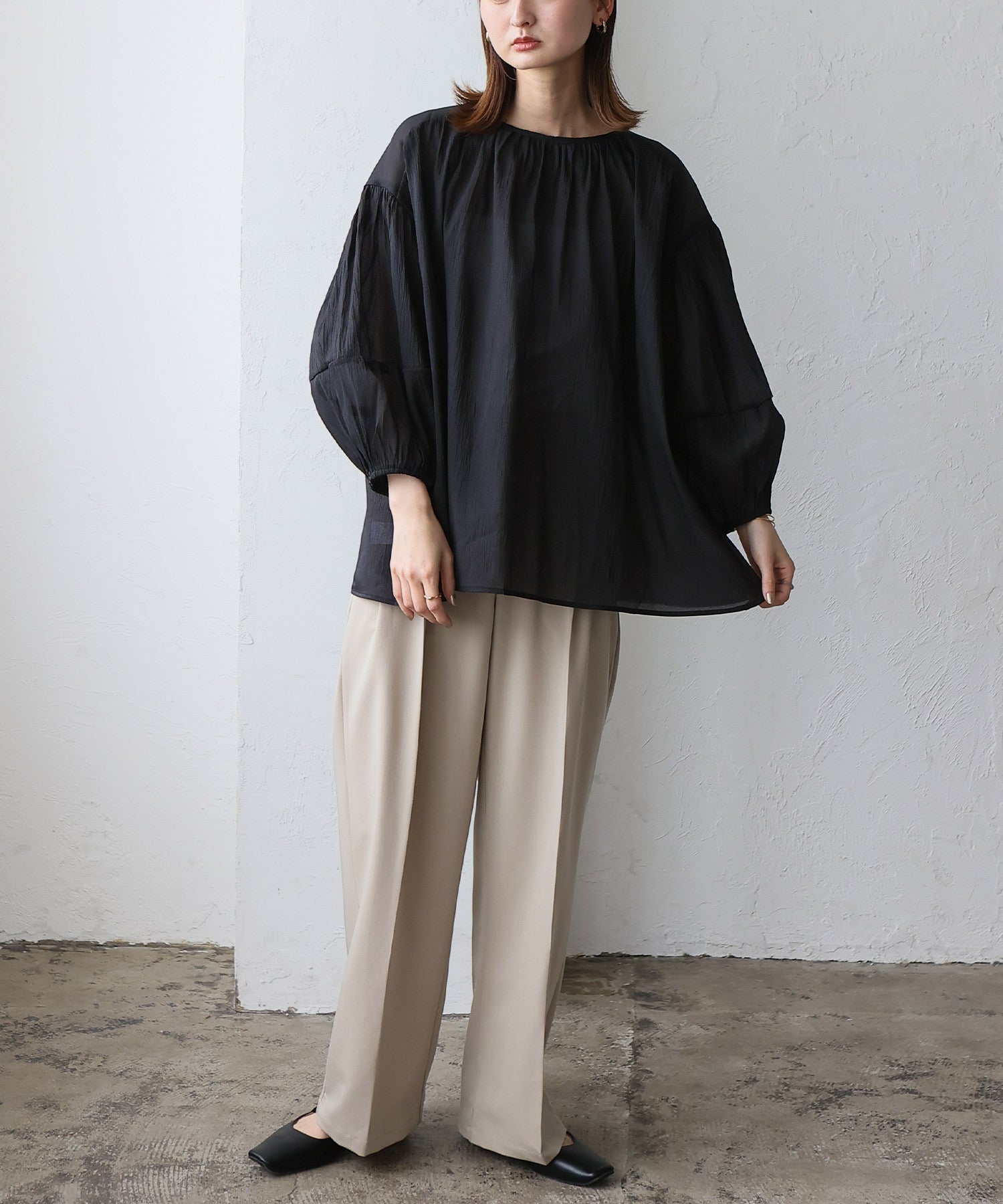 ノールール ノーライン No Rule No Line ボリュームスリーブシアーブラウス （WHITE） WHITE