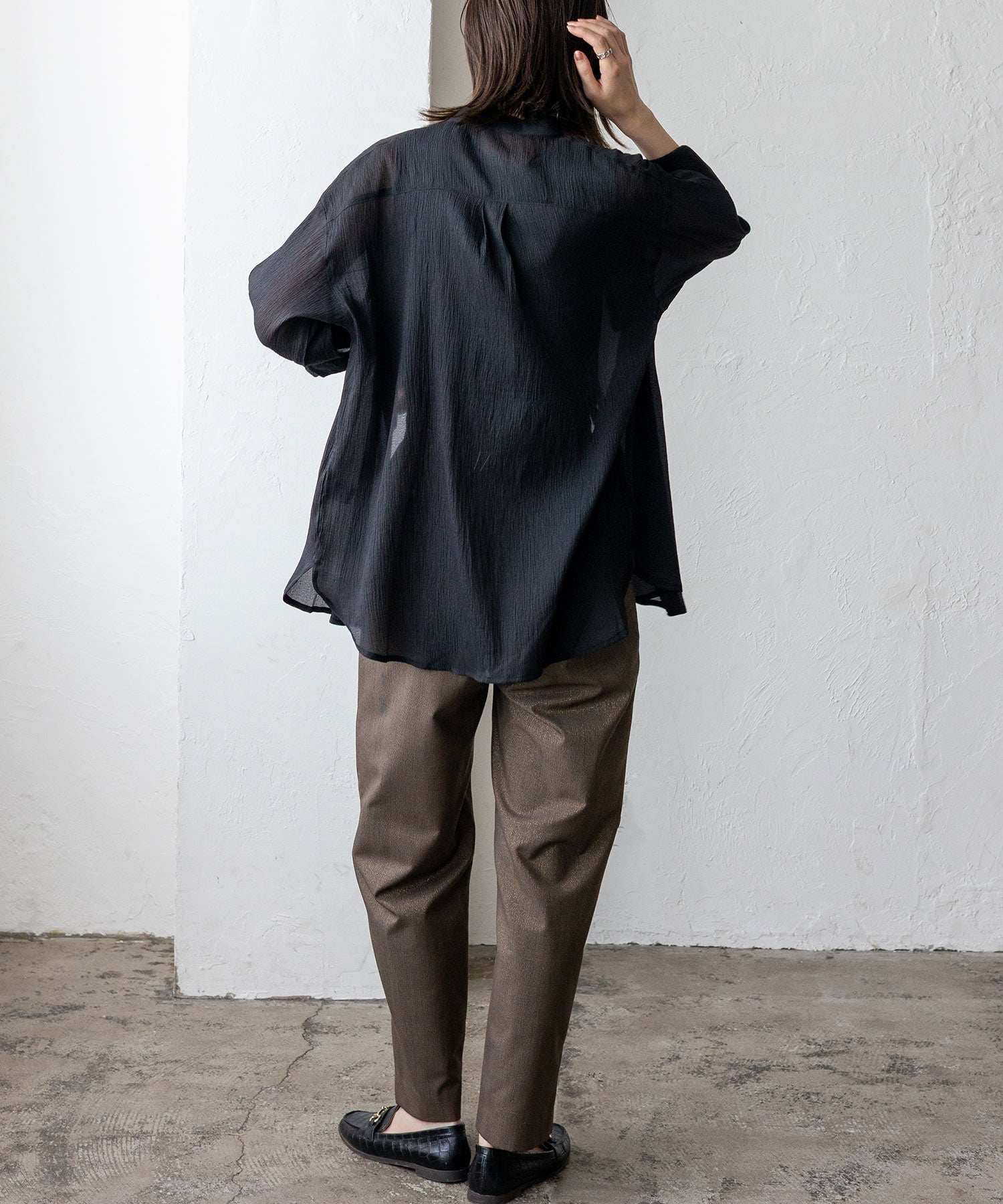 ノールール ノーライン No Rule No Line シアーバンドカラーシャツ （WHITE） WHITE