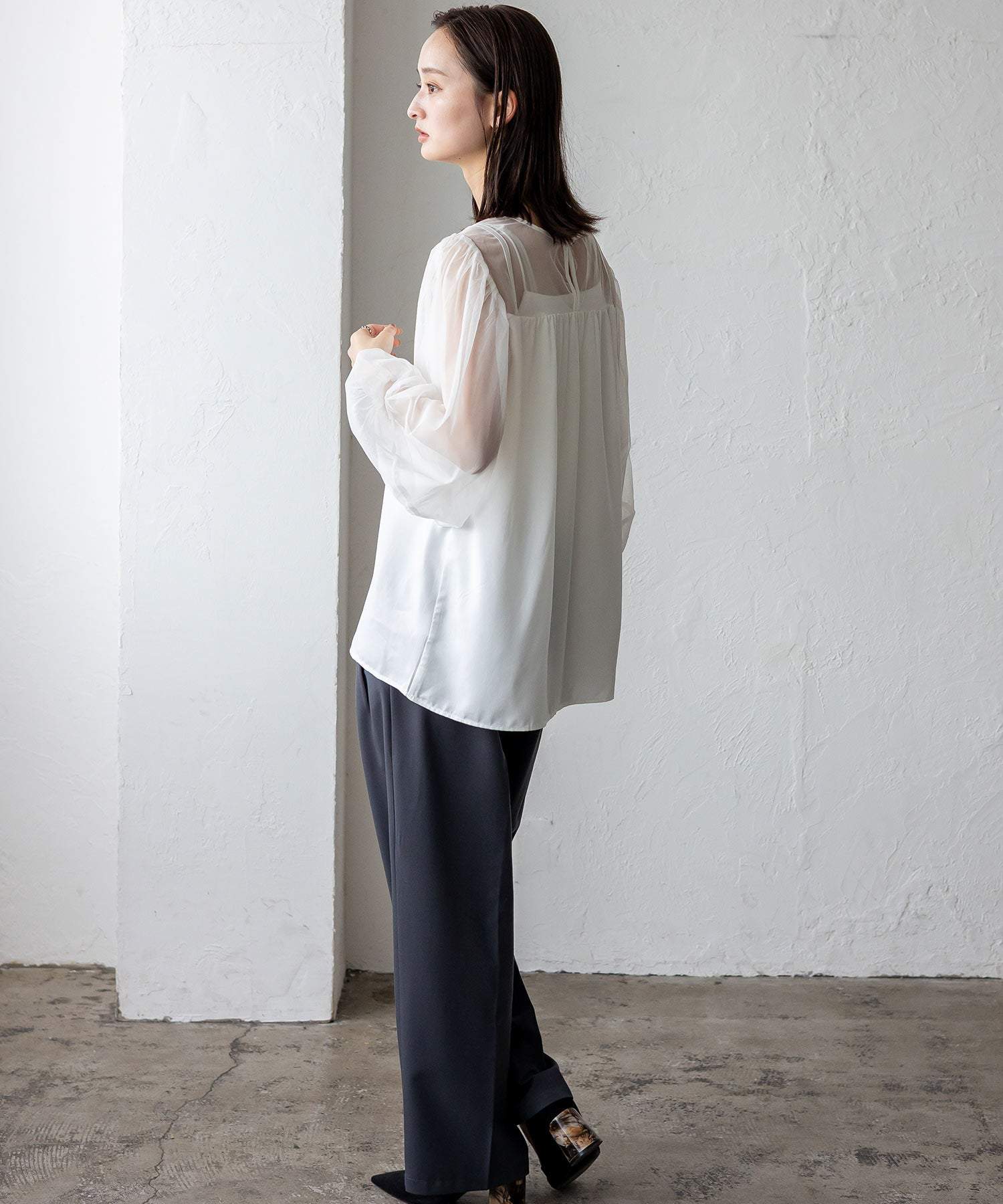ノールール ノーライン No Rule No Line チュールドッキングレイヤード風トップス （WHITE） WHITE