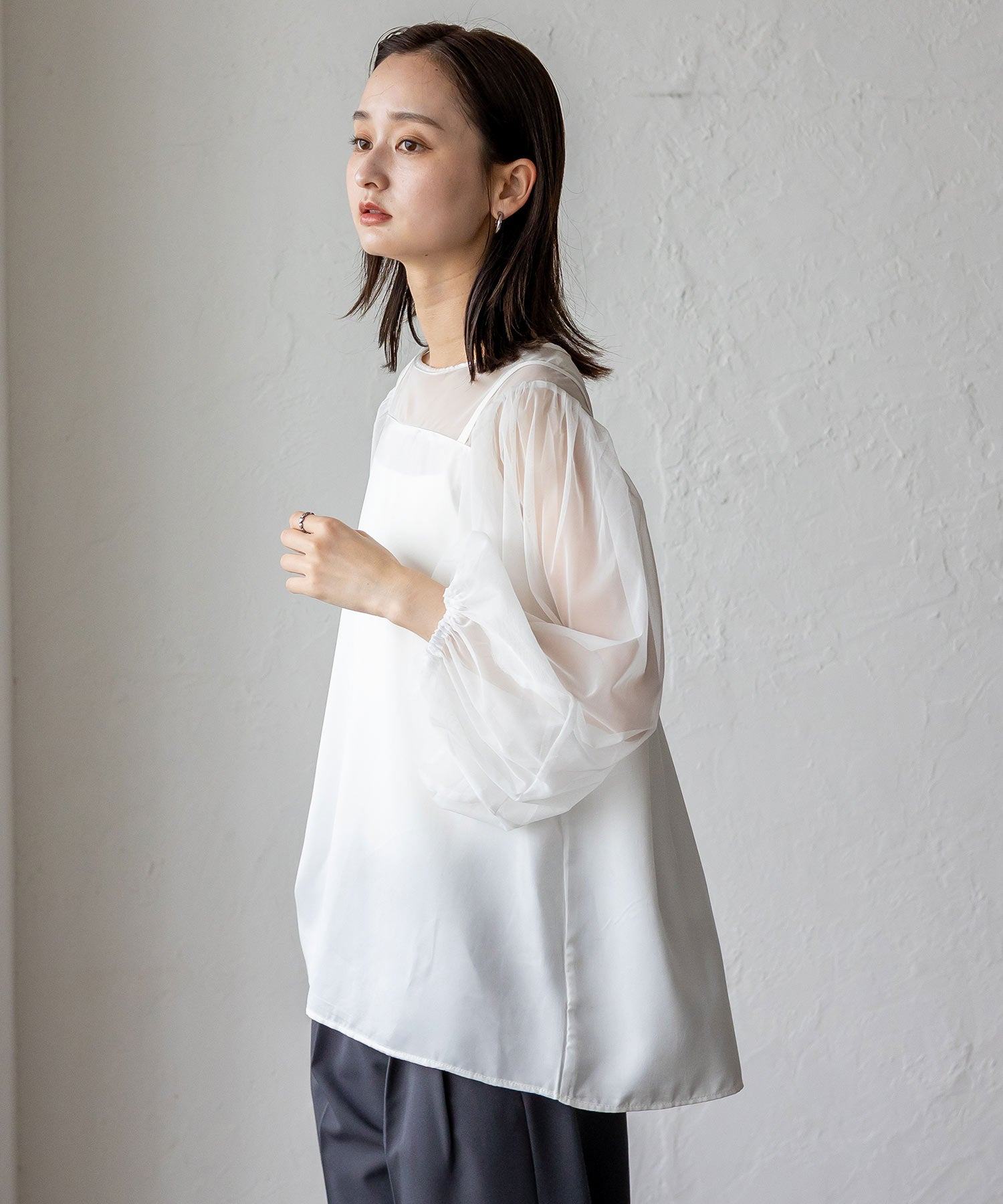 ノールール ノーライン No Rule No Line チュールドッキングレイヤード風トップス （WHITE） WHITE