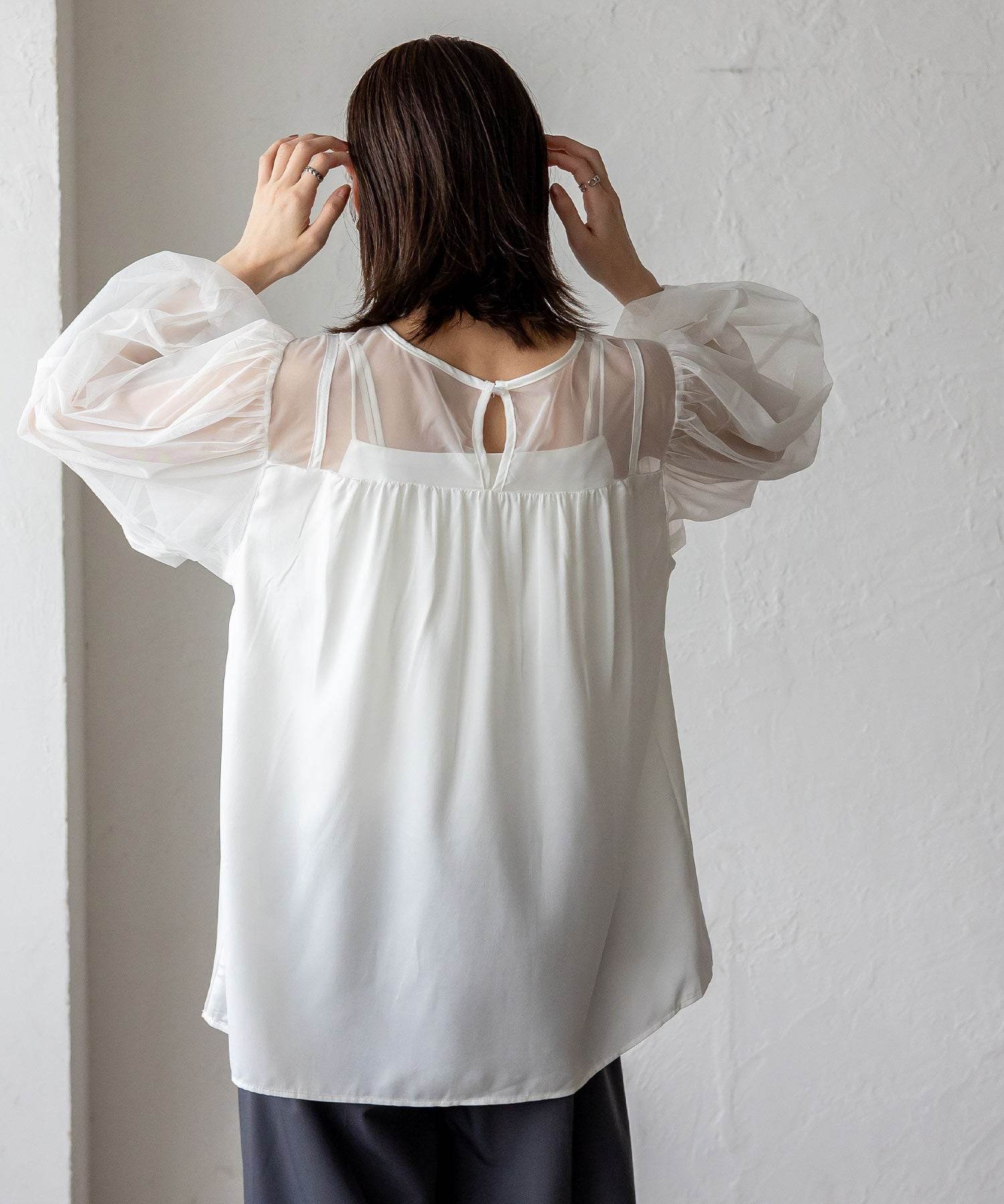 ノールール ノーライン No Rule No Line チュールドッキングレイヤード風トップス （WHITE） WHITE