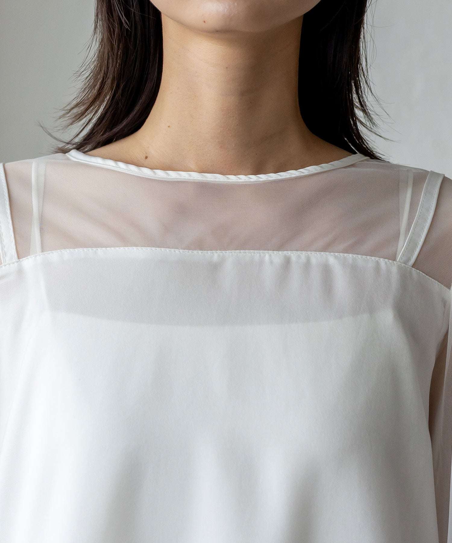 ノールール ノーライン No Rule No Line チュールドッキングレイヤード風トップス （WHITE） WHITE