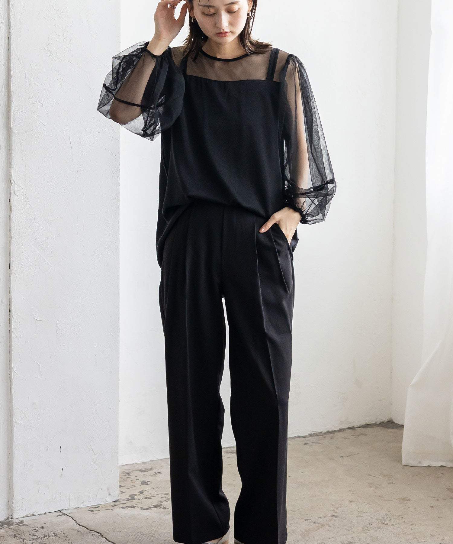 ノールール ノーライン No Rule No Line チュールドッキングレイヤード風トップス （WHITE） WHITE