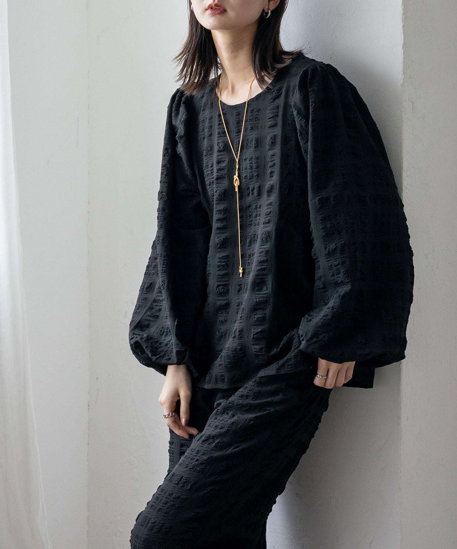 ノールール ノーライン No Rule No Line ボリュームスリーブブラウス （BLACK） BLACK