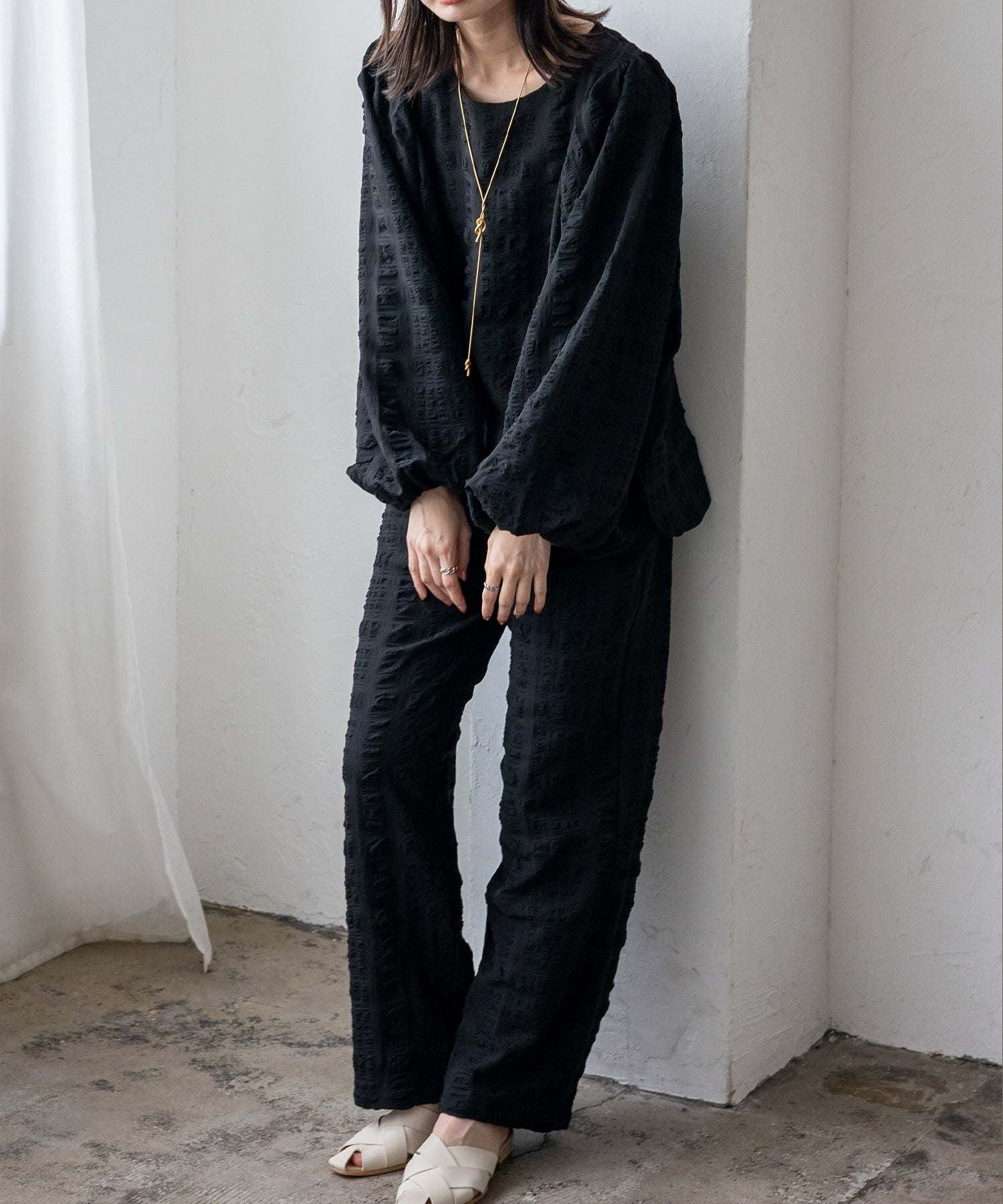 ノールール ノーライン No Rule No Line ボリュームスリーブブラウス （BLACK） BLACK