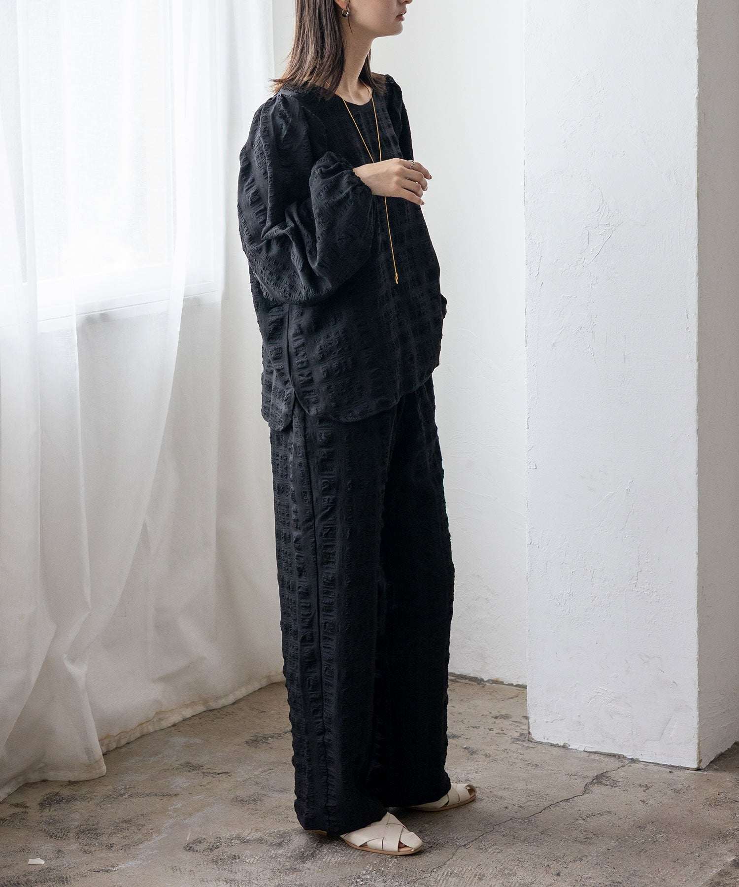 ノールール ノーライン No Rule No Line ボリュームスリーブブラウス （BLACK） BLACK