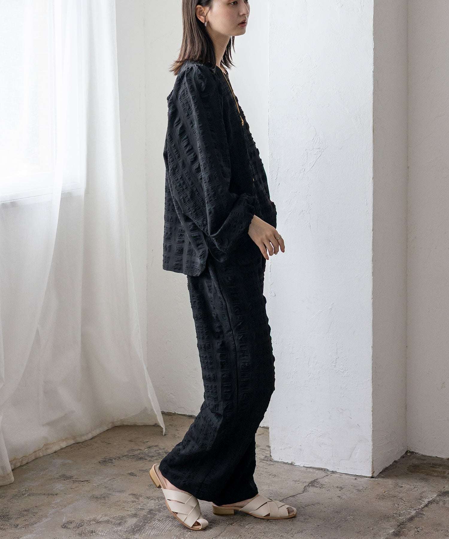 ノールール ノーライン No Rule No Line ボリュームスリーブブラウス （BLACK） BLACK