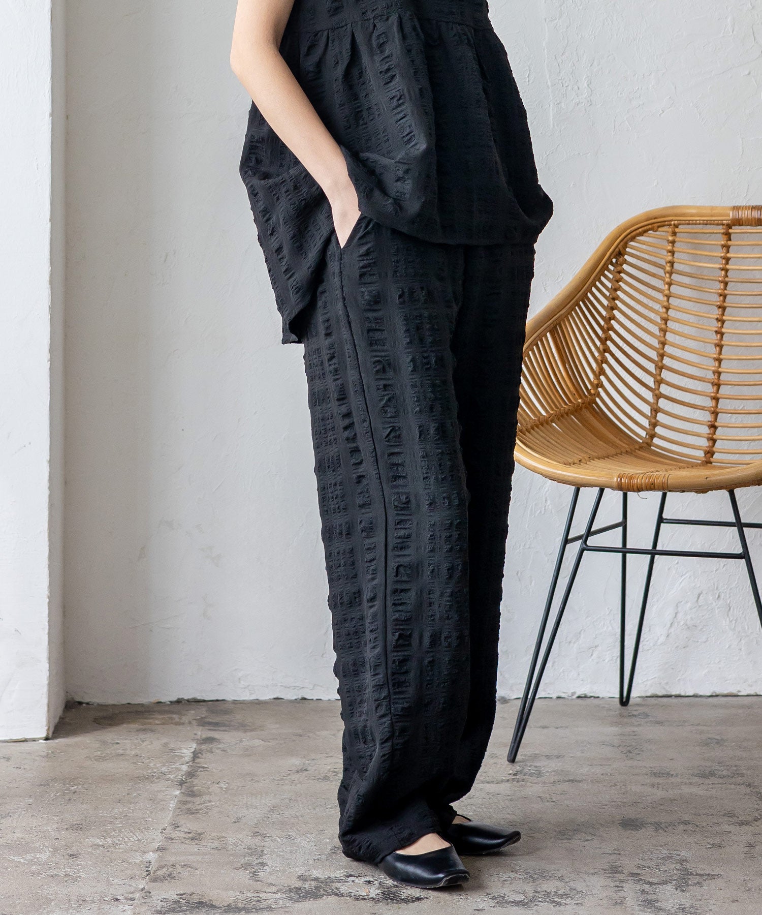ノールール ノーライン No Rule No Line ストレートイージーパンツ （BLACK） BLACK