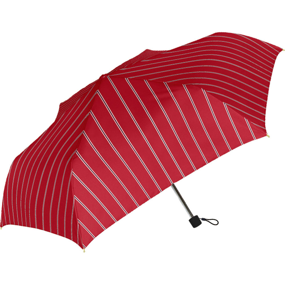 ナチュラルベーシック NATURAL BASIC レディース 折りたたみ傘 50cm （720005ストライプRED） 720005ストライプRED