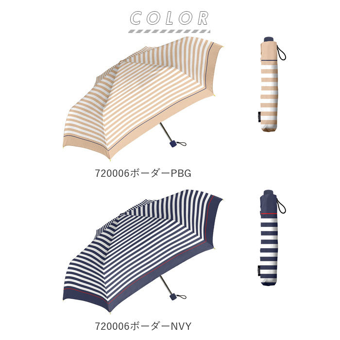 ナチュラルベーシック NATURAL BASIC レディース 折りたたみ傘 50cm （720005ストライプRED） 720005ストライプRED