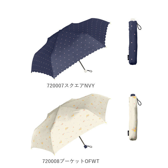 ナチュラルベーシック NATURAL BASIC レディース 折りたたみ傘 50cm （720005ストライプRED） 720005ストライプRED