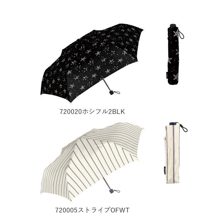 ナチュラルベーシック NATURAL BASIC レディース 折りたたみ傘 50cm （720005ストライプRED） 720005ストライプRED