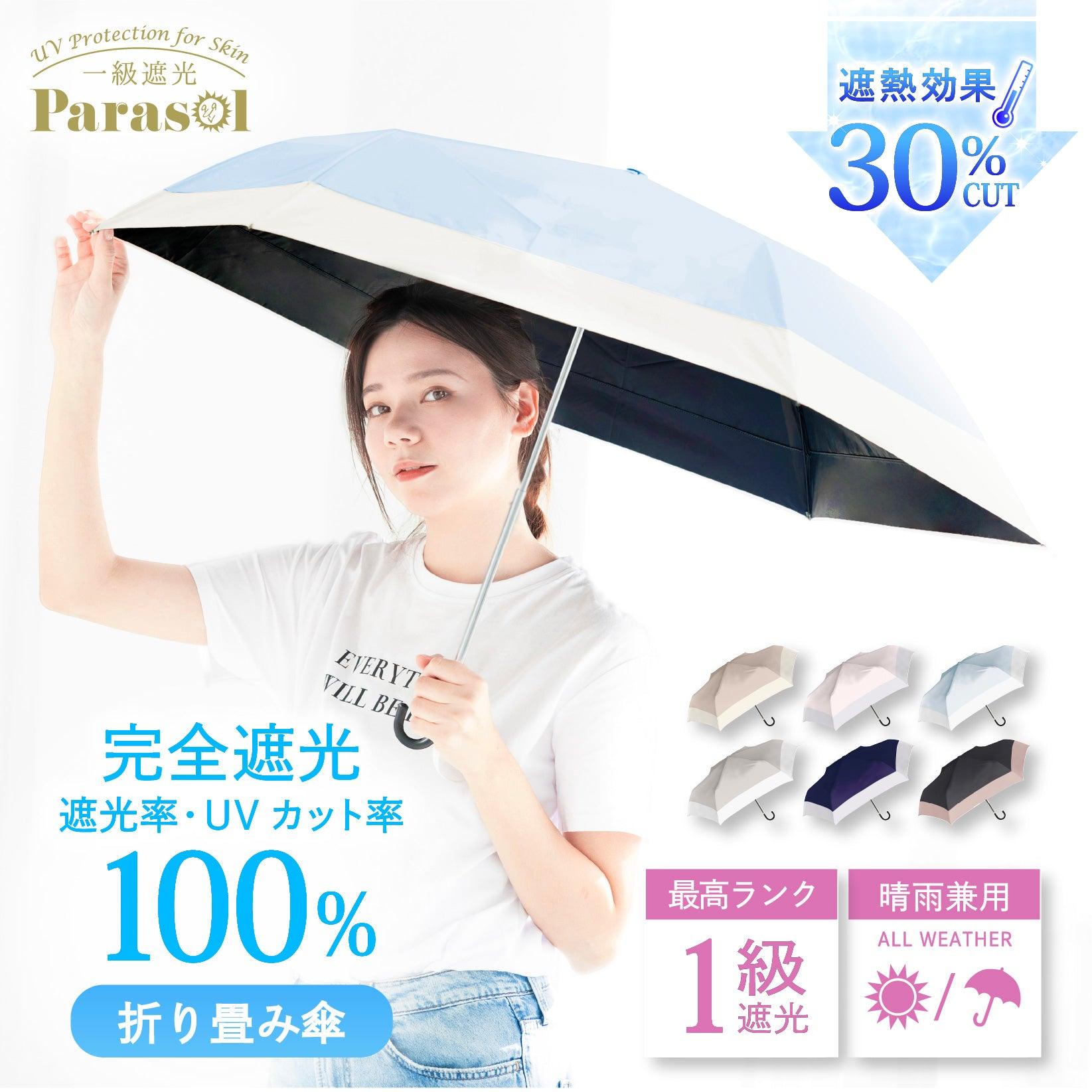 ナチュラルベーシック NaturalBasic 《楽天日傘ランキング1位 》折りたたみ傘 完全遮光 日傘 遮光率 100％ UVカット バイカラー （ベージュ） ベージュ