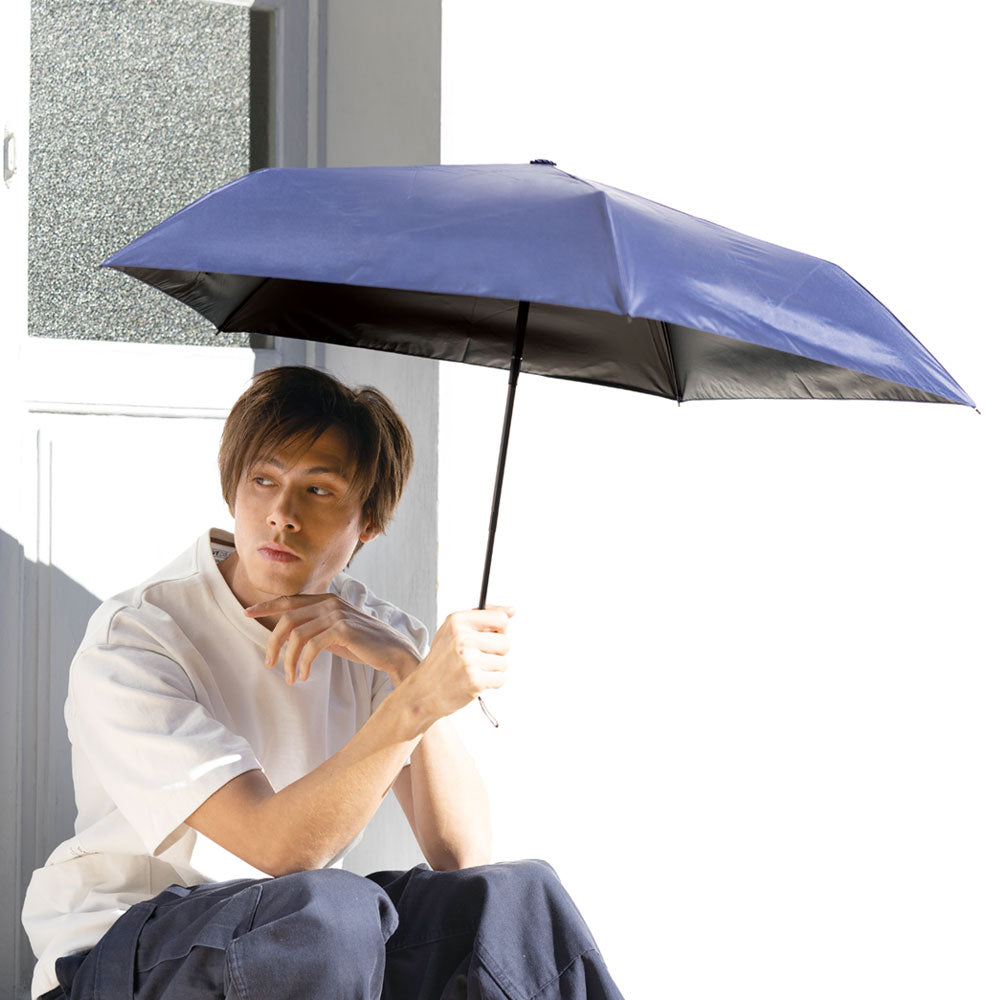 ナチュラルベーシック NaturalBasic 【多機能折りたたみ傘】日傘 自動開閉 完全遮光 軽量 コンパクト 耐風仕様 UV カット ワンタッチ （ネイビー） ネイビー