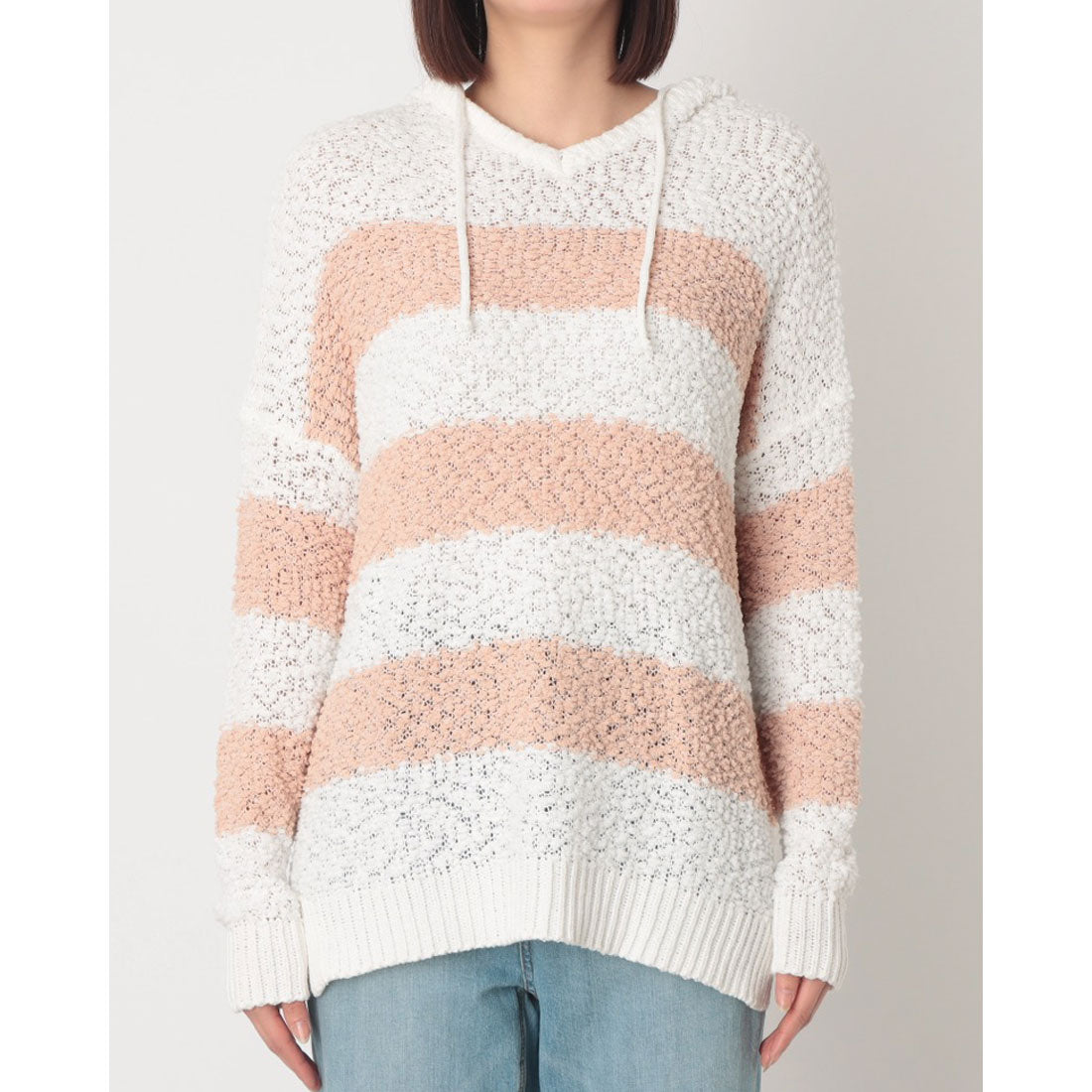 ニューベリーカスタム Newbury Kustom SWEARTER TOP （PEACH/WHITE） PEACH/WHITE