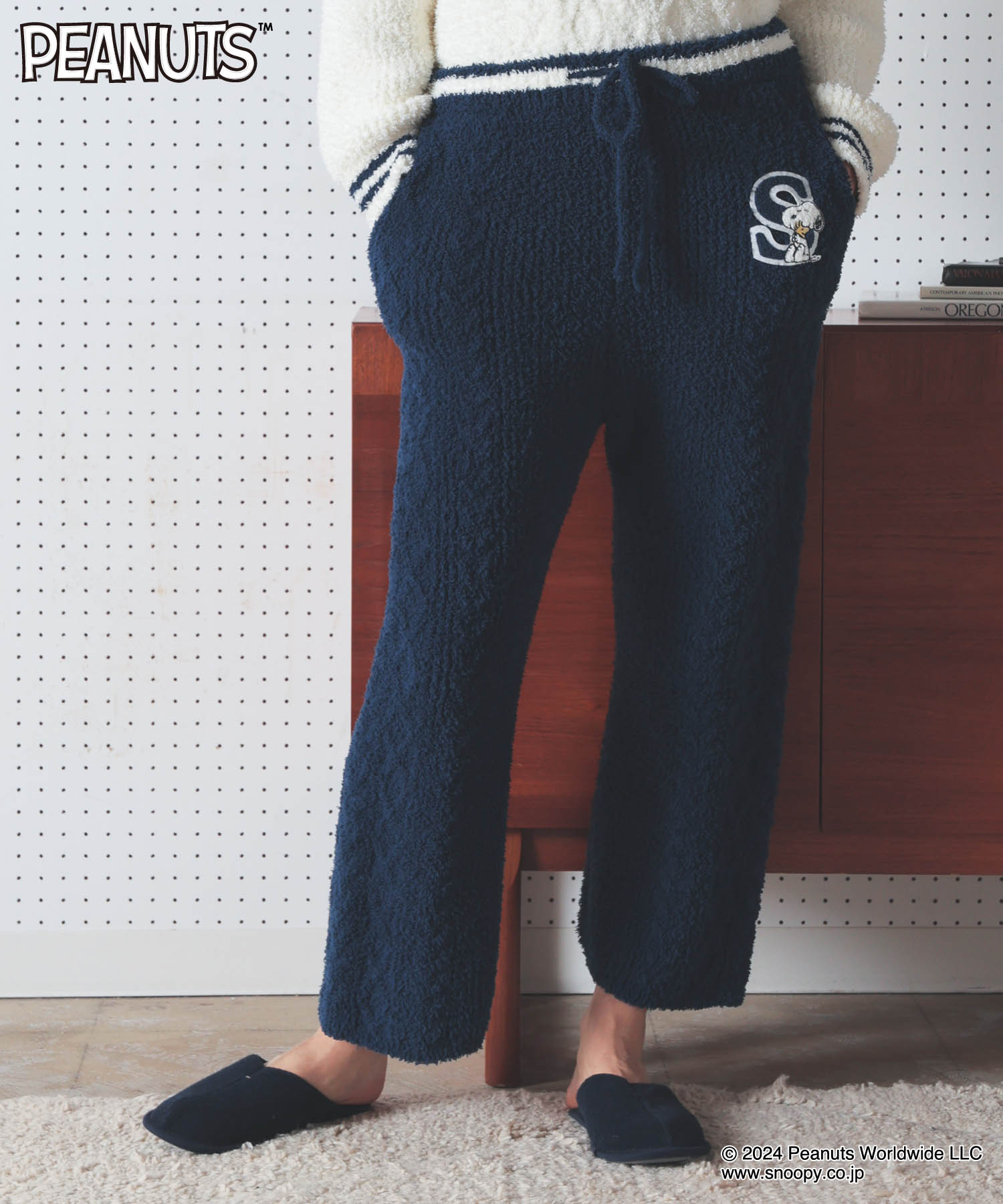 ナルエー Narue PEANUTS TMケーブルニットパンツ （ネイビー） ネイビー