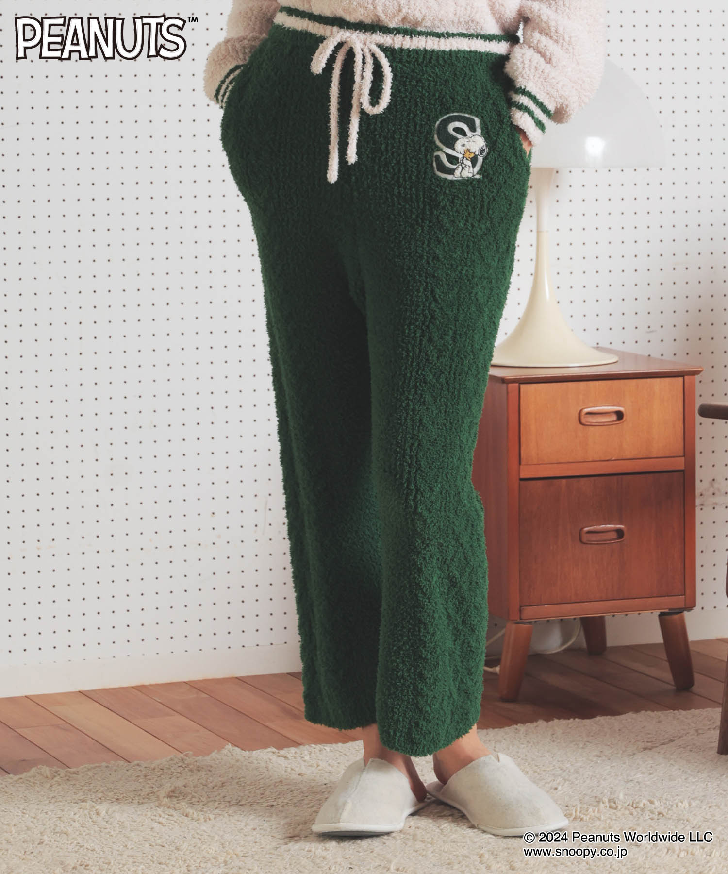 ナルエー Narue PEANUTS TMケーブルニットパンツ （グリーン） グリーン